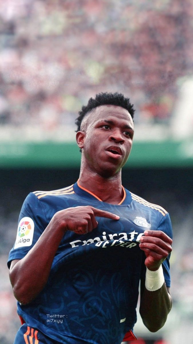 Vinícius Júnior, Real Madrid, Auswärtstrikot, Stadion, Porträt, Sperrbildschirm fürs iPhone