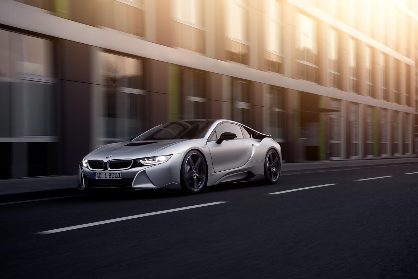 BMW i8, Silbernes Auto, Stadt, Sonnenlicht, Bewegungsunschärfe, HD-Hintergrundbild für PC