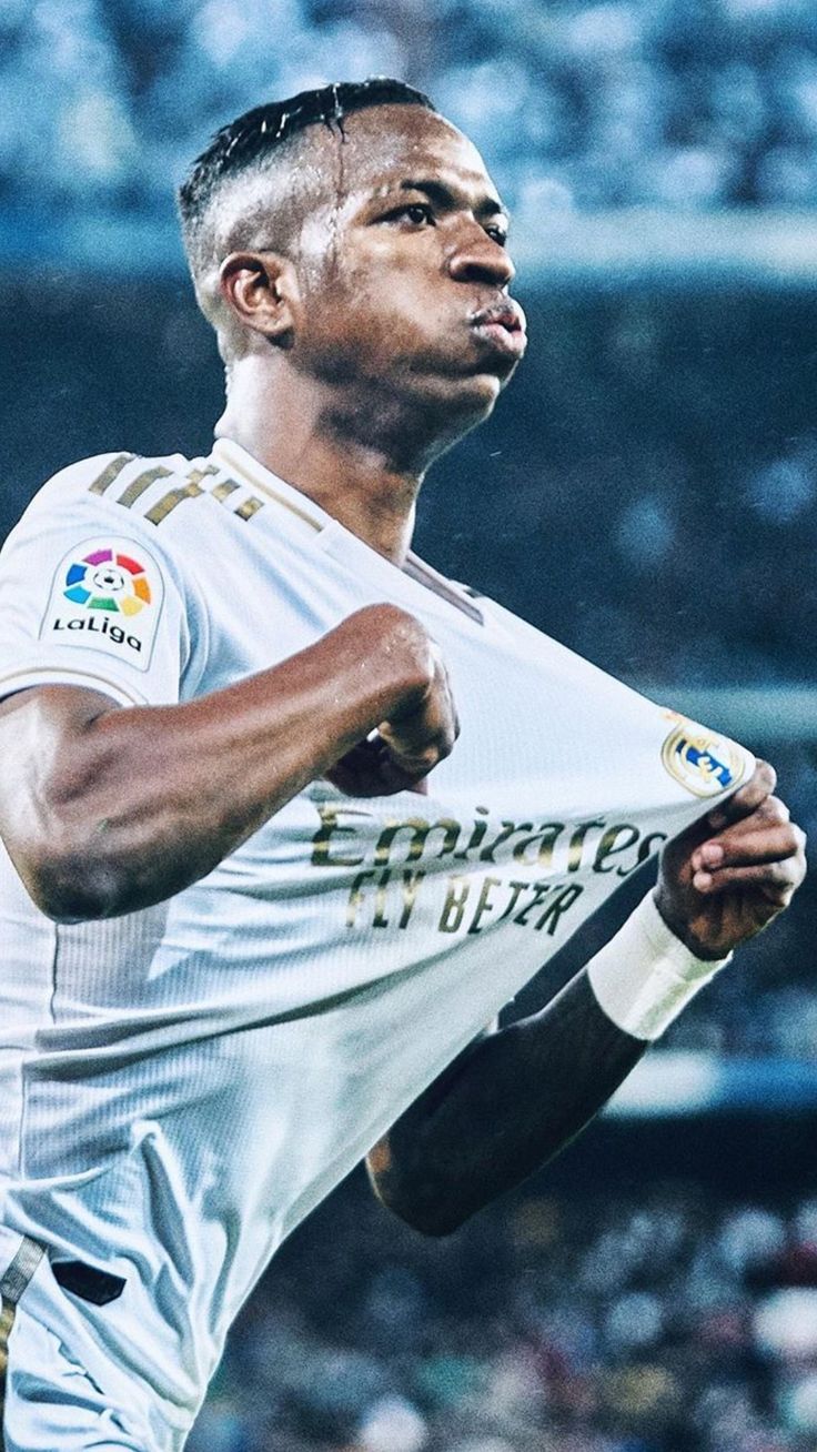 Vinícius Júnior, Real Madrid, Trikot, La Liga, Digitale Kunst, HD, iPhone-Hintergrundbild