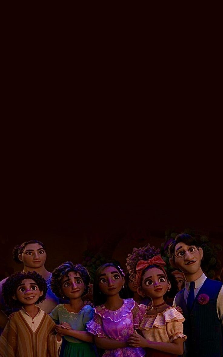 Familie Madrigal, Encanto, Disney, Gruppenbild, Dunkler Hintergrund, Sperrbildschirm fürs iPhone