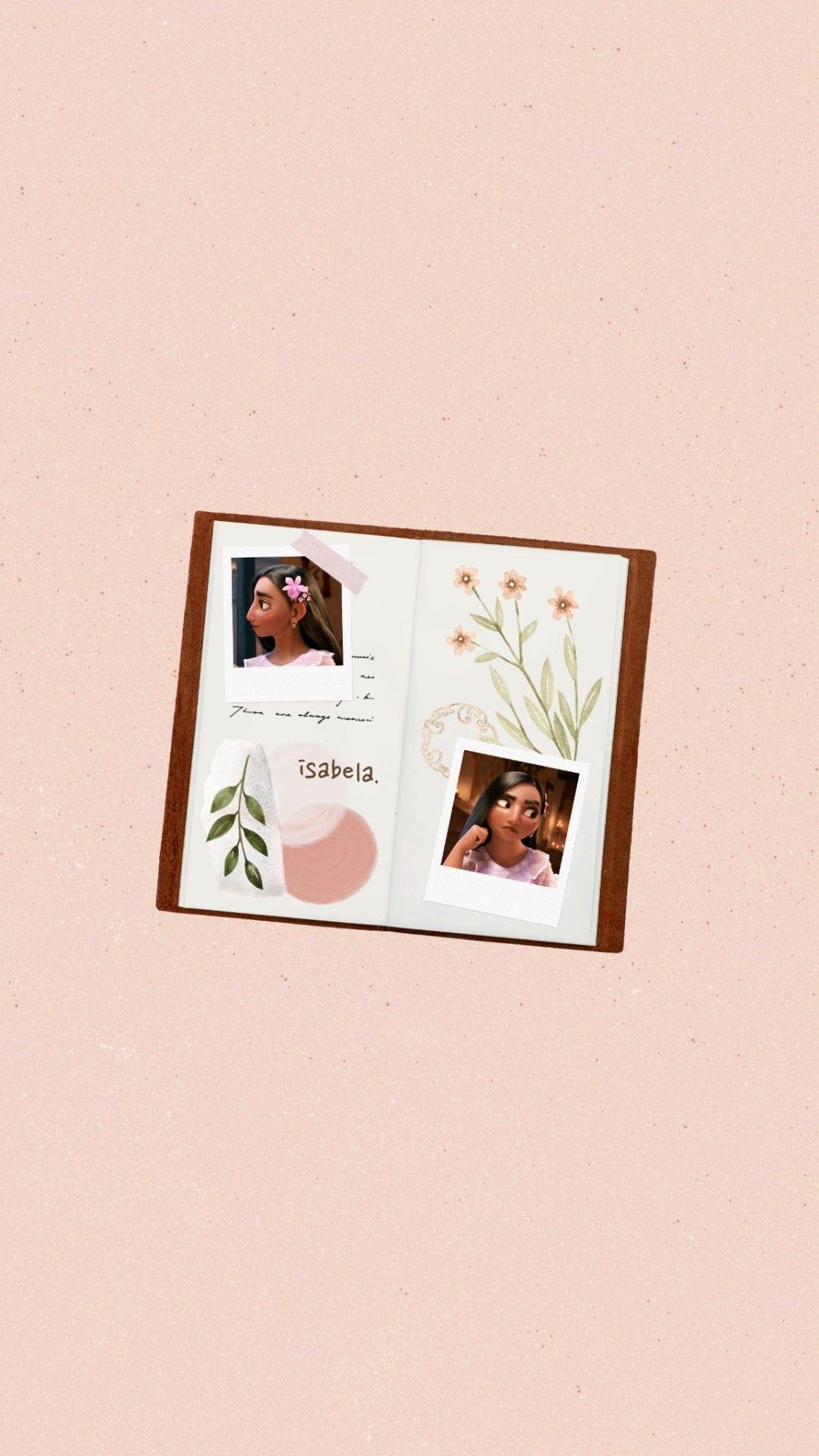 Encanto, Fotoalbum, Zartrosa, Minimalismus, Blumen, Full HD, Handy-Hintergrund im Hochformat