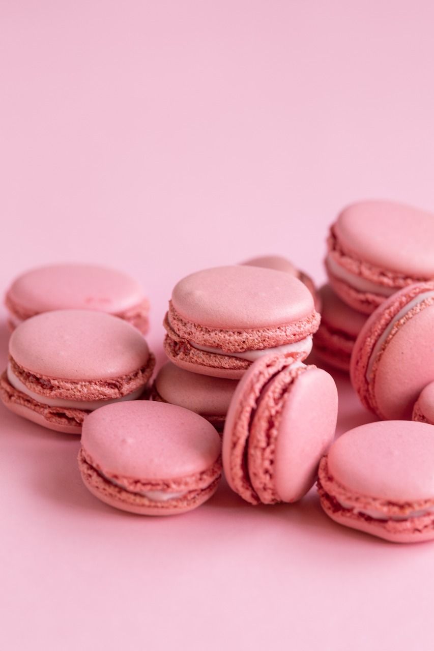 Macarons, Rosa, Rosa Hintergrund, Gebäck, HD, Sperrbildschirm fürs iPhone