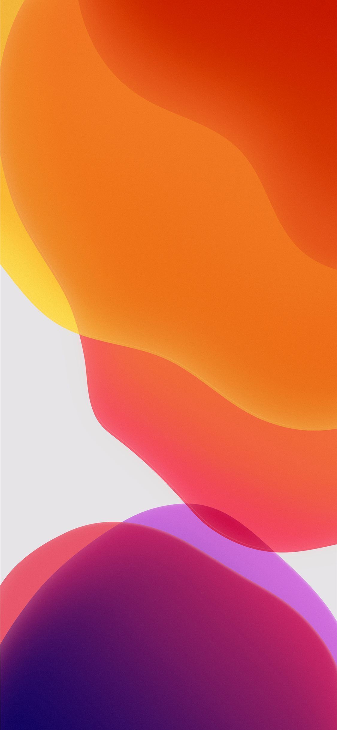 iOS 13, Abstrakt, Formen, Orange, Rot, Full HD, Hintergrundbild fürs Handy