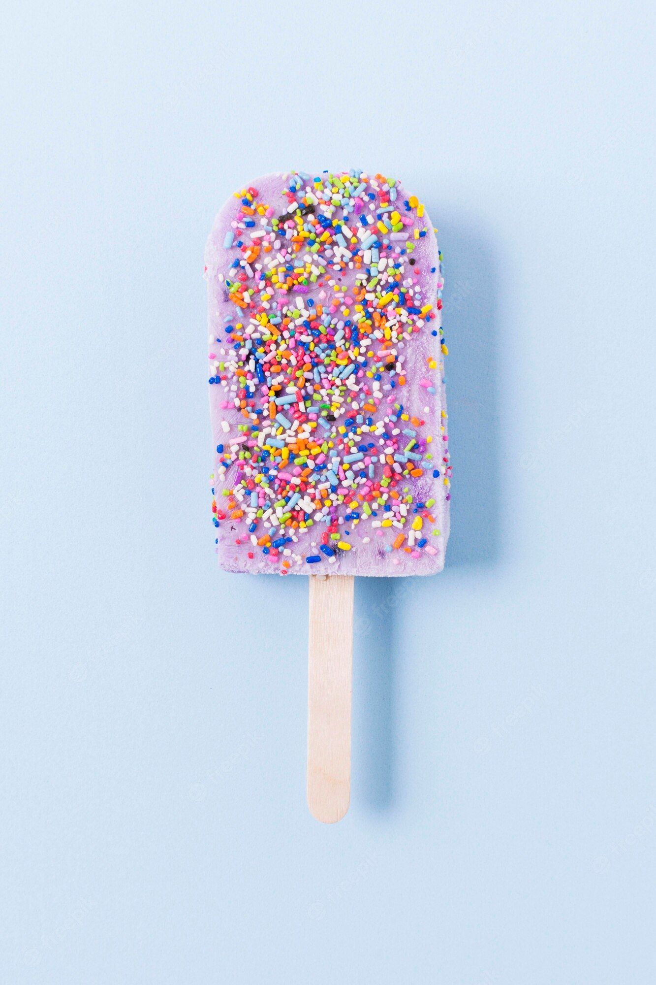 Eis am Stiel, Streusel, Hellblauer Hintergrund, Minimalistisch, Sperrbildschirm fürs iPhone