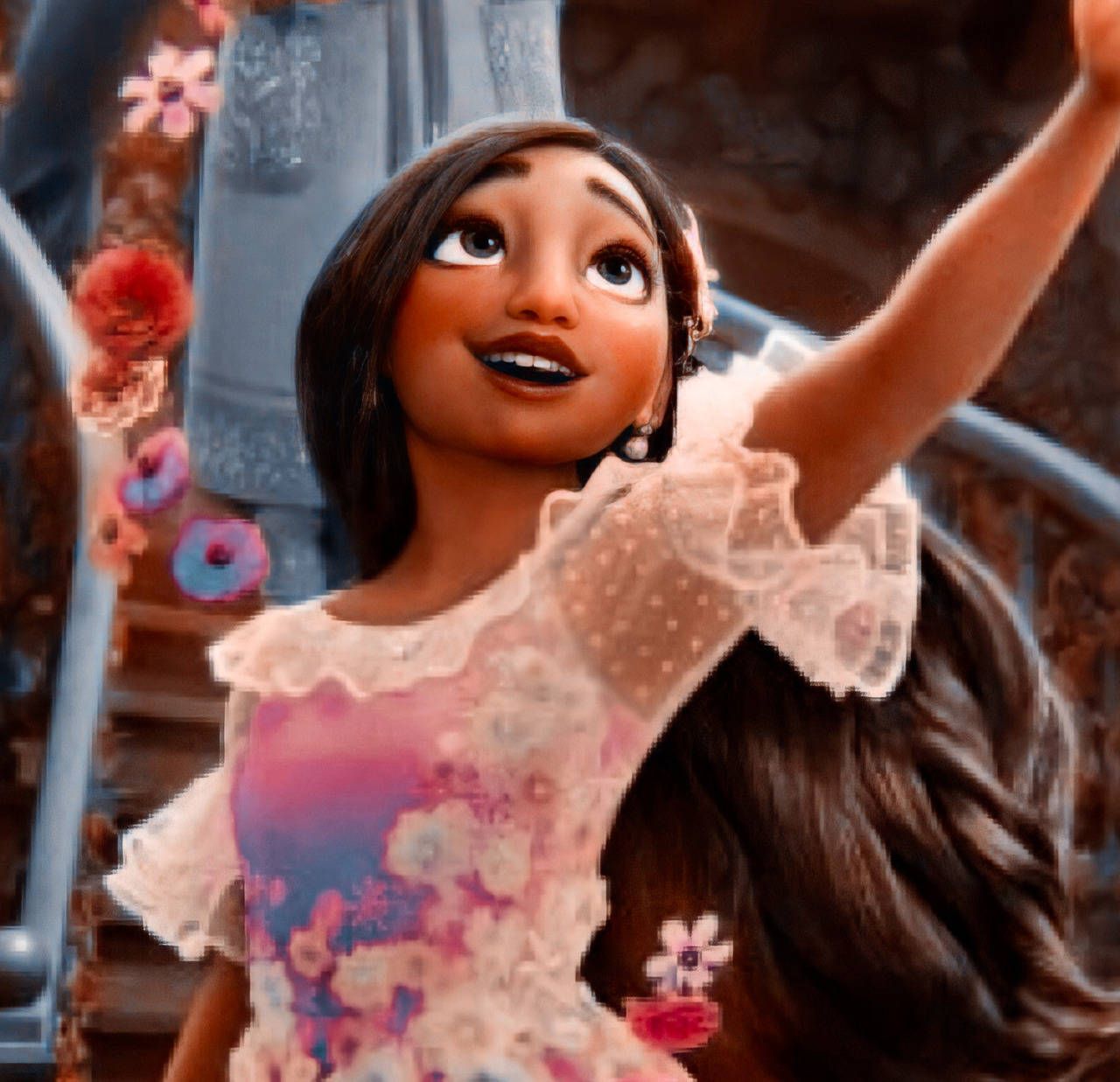 Isabela Madrigal, Encanto, Blumen, Rosa Kleid, Animationsfilm, HD, iPad-Hintergrundbild