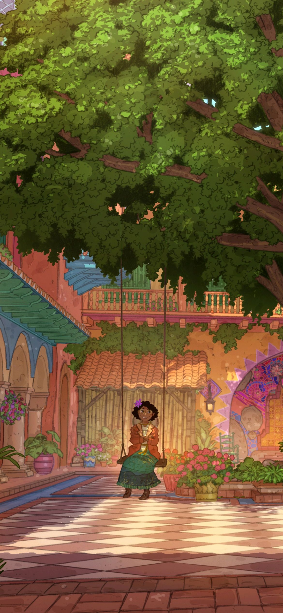 Mirabel Madrigal, Encanto, Innenhof, Casita, Fliesenboden, Full HD, Handy-Hintergrund