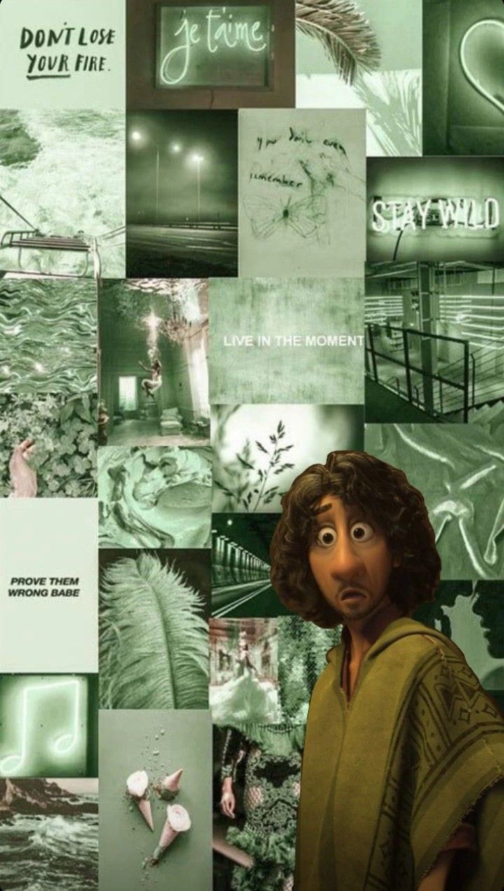 Bruno Madrigal, Encanto, Ästhetik-Collage, Salbeigrün, Disney, Android-Hintergrundbild
