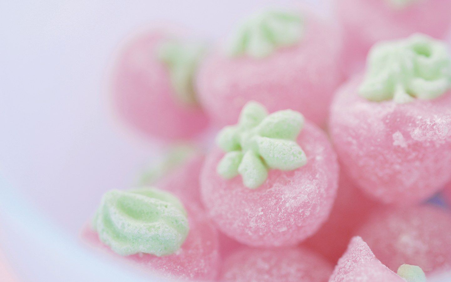 Erdbeerbonbons, Rosa, Nahaufnahme, Pastellfarben, HD, Hintergrund für den Desktop