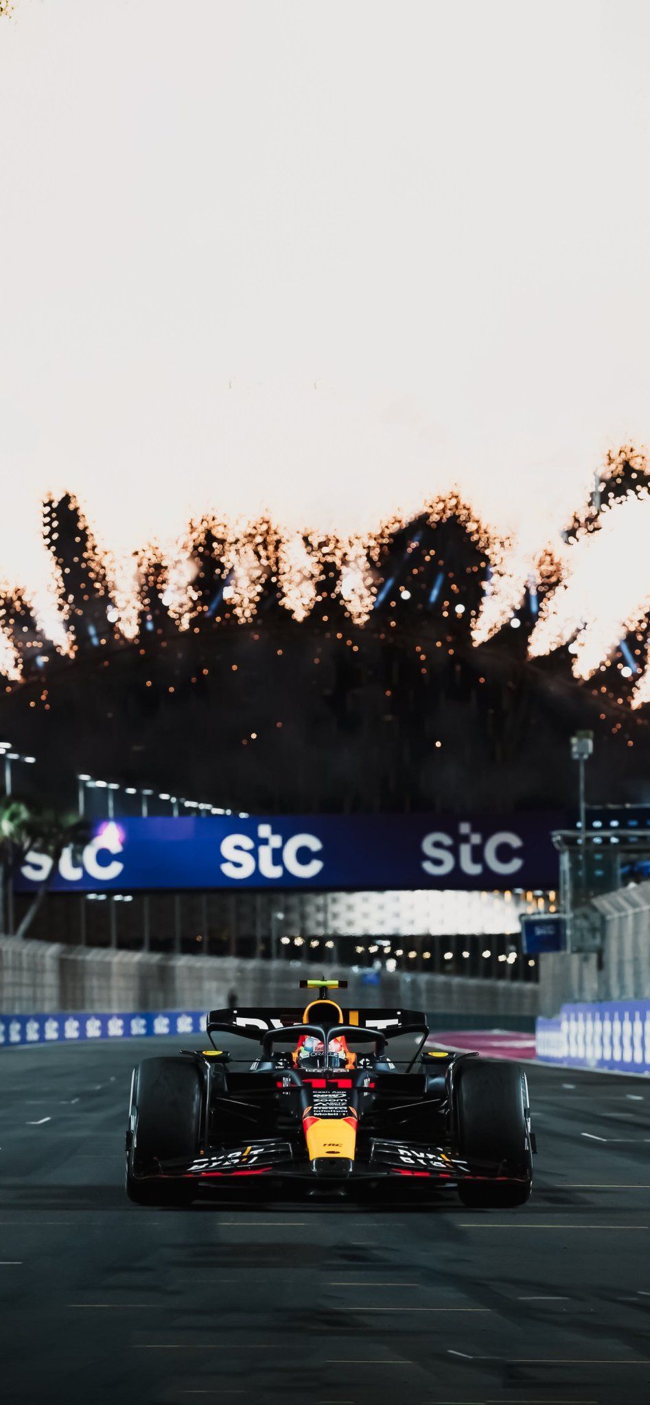 Red Bull Racing, Großer Preis von Saudi-Arabien, Formel 1, Feuerwerk, Rennstrecke, HD-Handy-Hintergrundbild