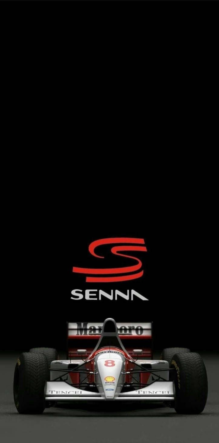 Ayrton Senna, Senna-Logo, McLaren, Schwarzer Hintergrund, Legende, Sperrbildschirm fürs iPhone