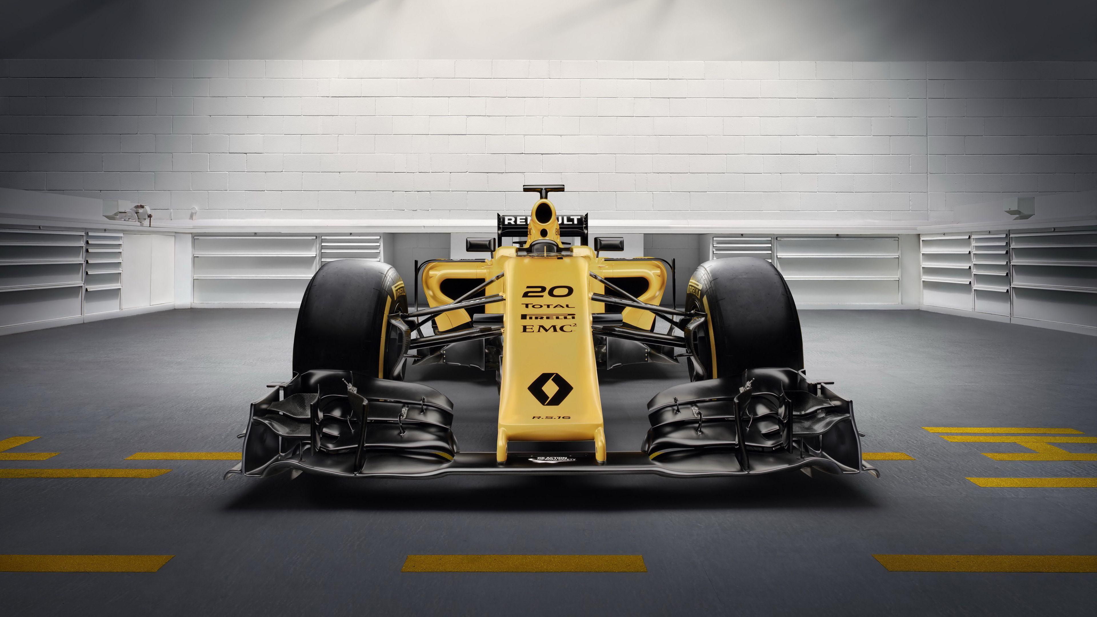 Renault R.S.20, Renault F1, Gelb, Studio, Frontansicht, 3840x2160, 4K-Hintergrundbild für PC