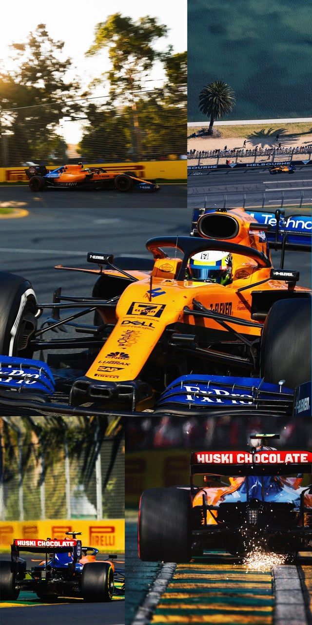 McLaren, Fernando Alonso, Formel 1, Collage, Papaya-Orange, Hintergrundbild fürs Handy