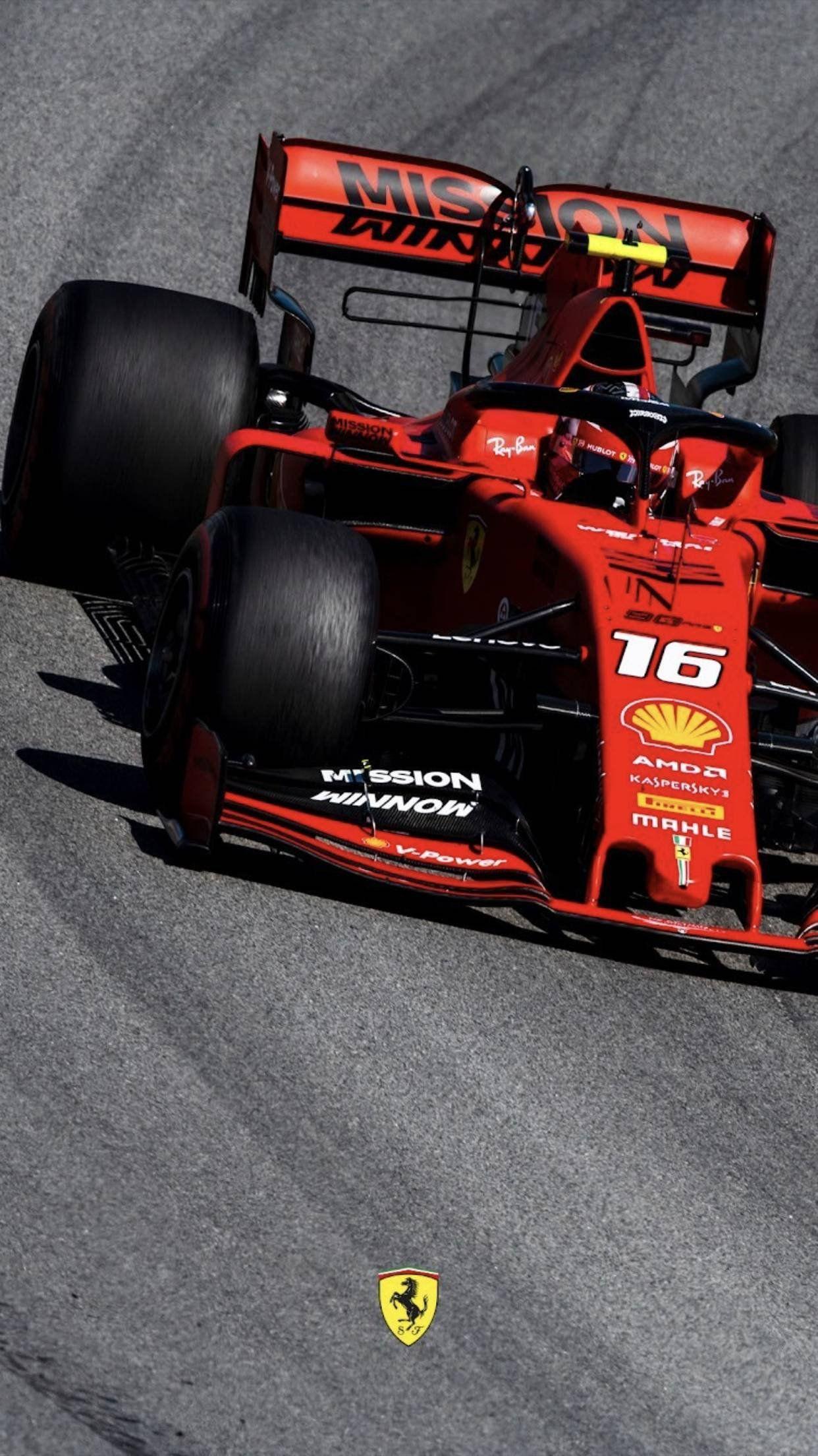 Scuderia Ferrari, Charles Leclerc, Startnummer 16, Rennstrecke, Rot, 1242x2208, Handy-Hintergrund