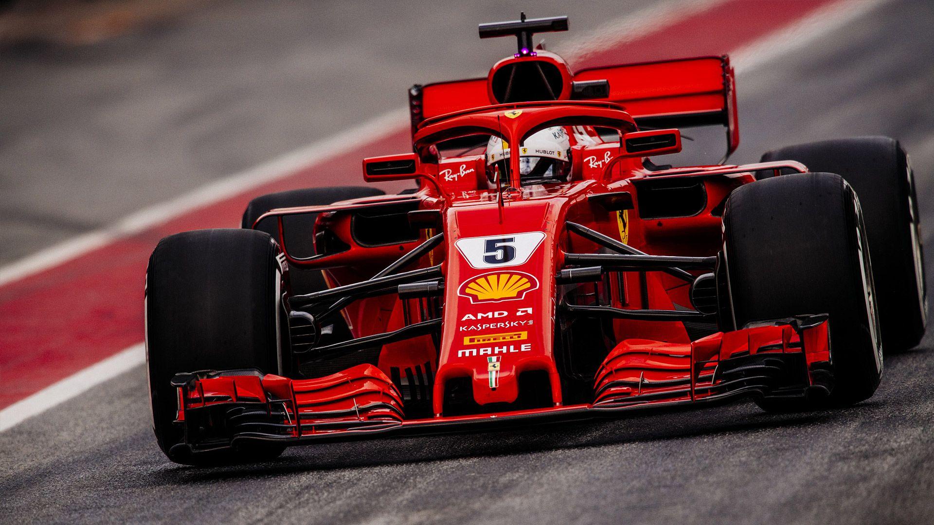 Sebastian Vettel, Ferrari SF71H, Scuderia Ferrari, Startnummer 5, Frontansicht, 1080p Wallpaper