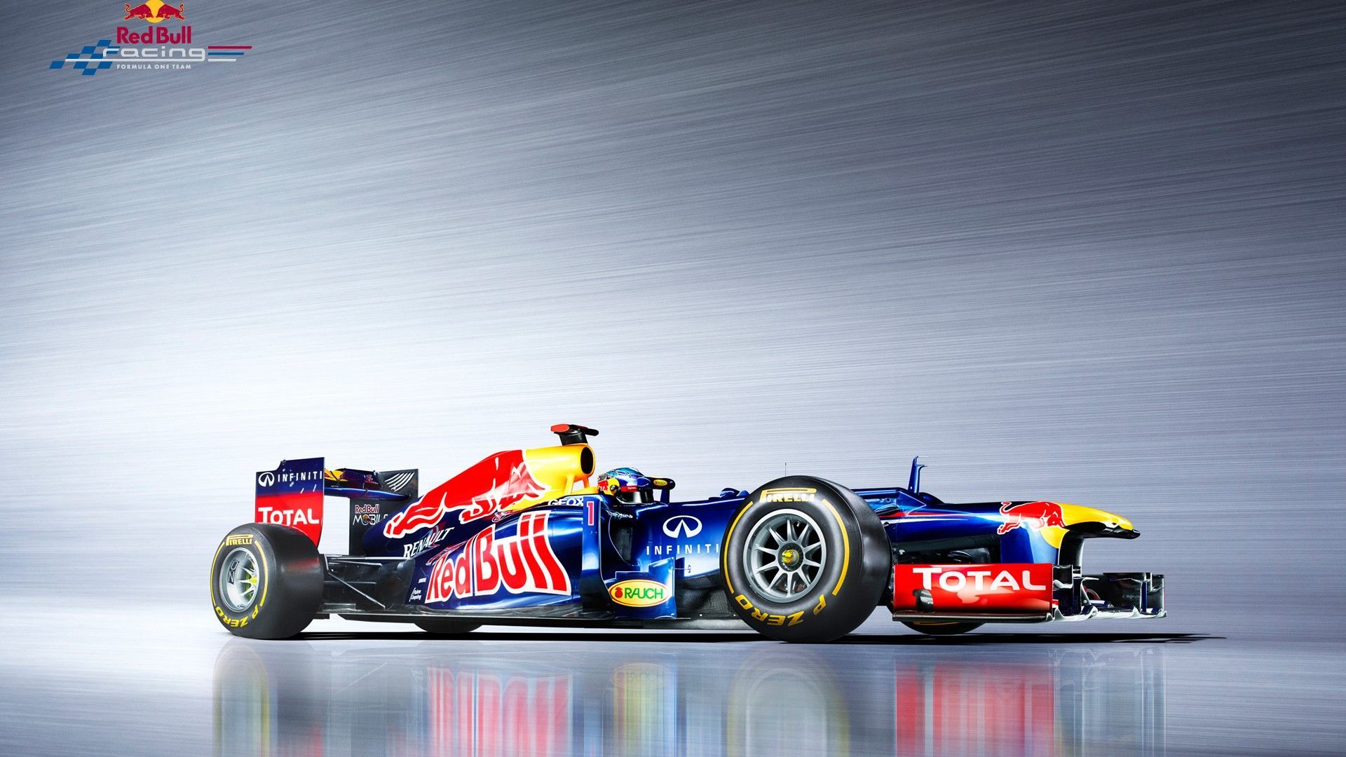 Red Bull Racing, Total, Seitenansicht, Studio, Spiegelung, Full-HD-Hintergrundbild für PC