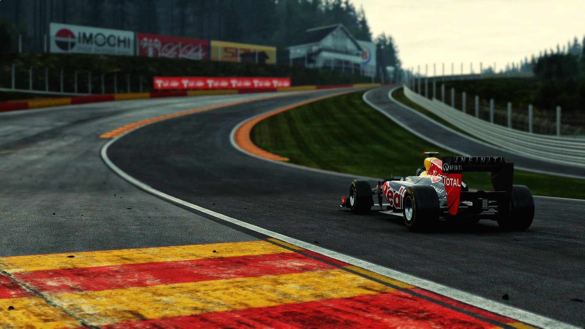 Spa-Francorchamps, Eau Rouge, Red Bull Racing, Rennstrecke, Belgien, Curbs, Full HD, PC-Hintergrundbild