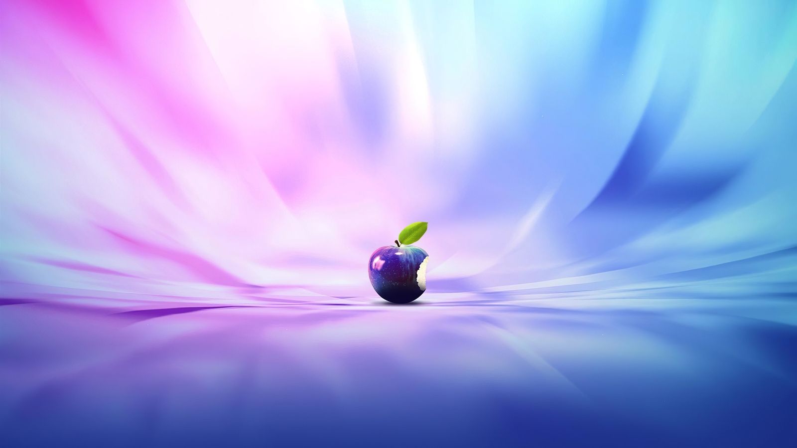 Apple-Logo, Apfel, Lichtstrahlen, Lila, Blau, HD, Hintergrundbild für den PC