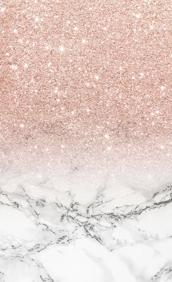 Roségold-Glitzer, Marmor, Farbverlauf, Weiß, Hochformat, Hintergrundbild fürs Smartphone