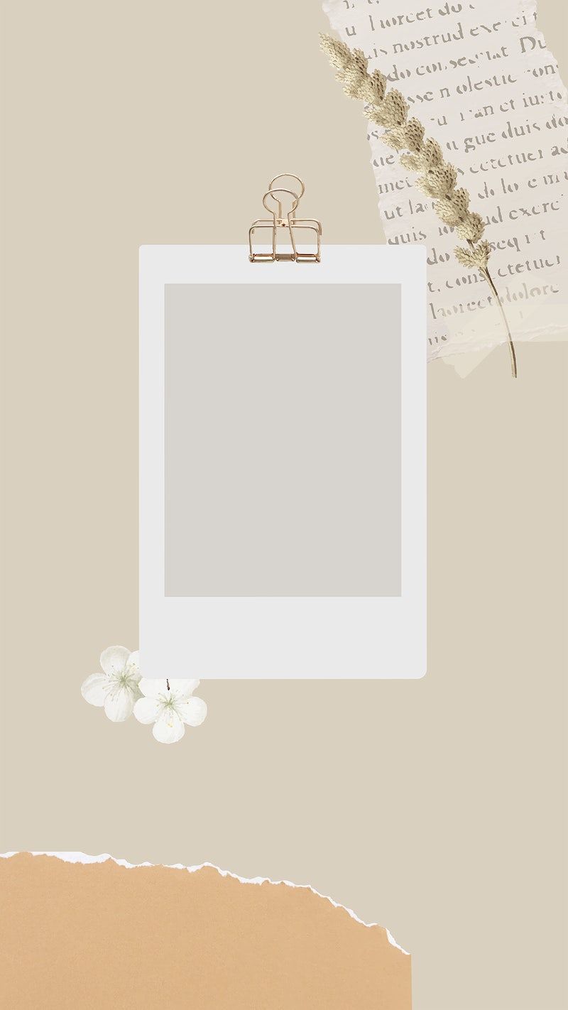 Leerer Rahmen, Büroklammer, Blumen, Beige, Ästhetik, HD, Handy-Hintergrund im Hochformat