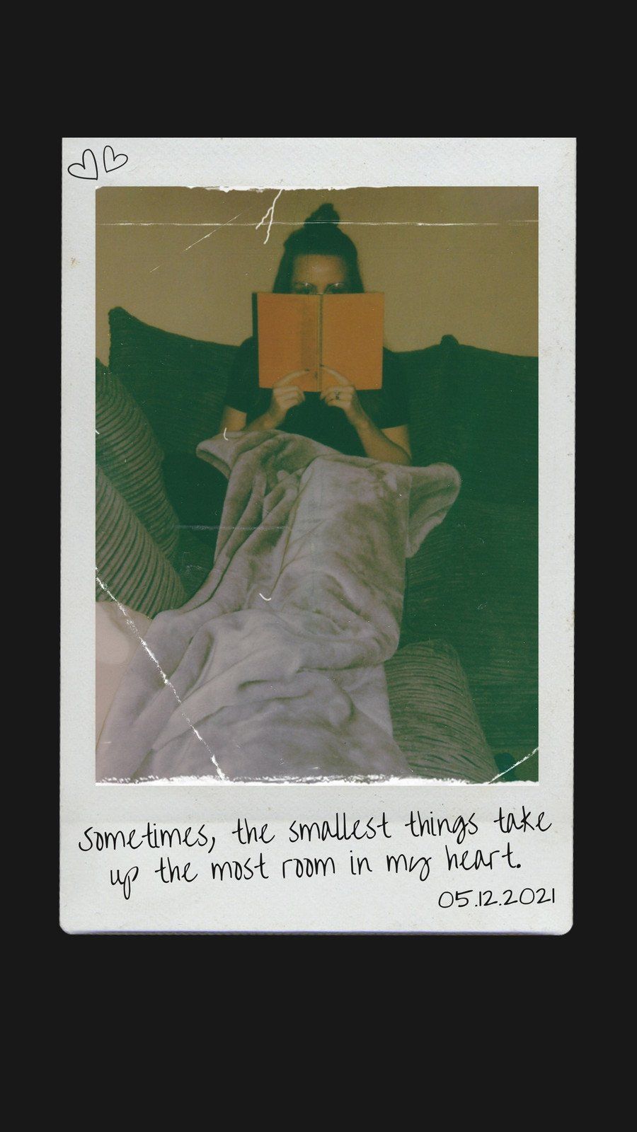 Polaroid, Zitat, Lesende Frau, Schwarz, Vintage, HD, Sperrbildschirm fürs iPhone