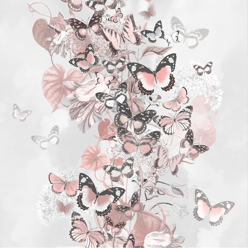 Schmetterlinge, Rosa, Grau, Illustration, Hintergrundbild für iPad und Tablet