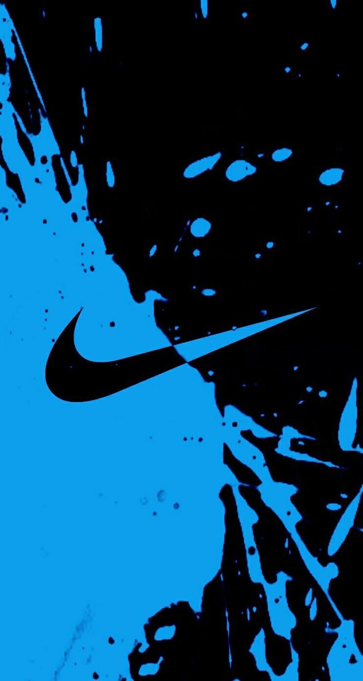 Nike, Swoosh, Farbspritzer, Blau, Schwarz, HD, Sperrbildschirm fürs iPhone