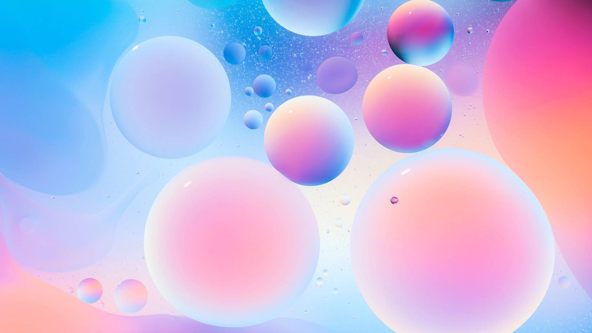 Seifenblasen, Kugeln, Pastell, Farbverlauf, Abstrakt, Full HD, Desktop-Hintergrund für Windows