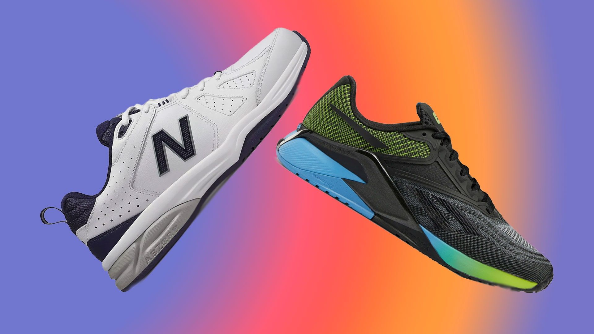 New Balance, Sneaker, Laufschuhe, Farbverlauf, Lila-Orange, Full HD, PC-Hintergrundbild