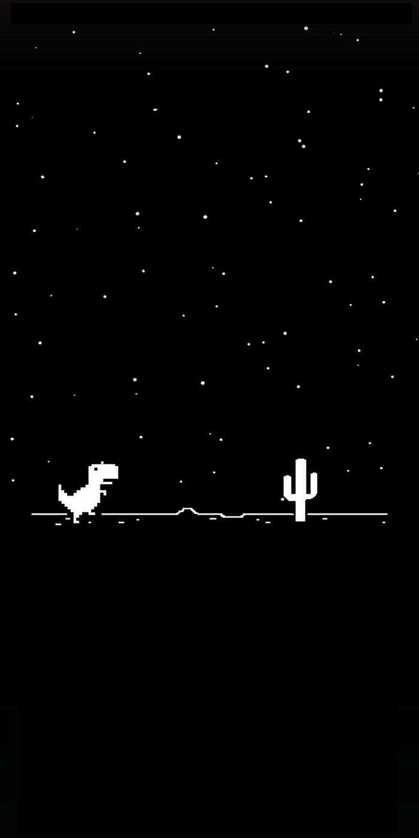 Chrome-Dino, Dinosaurier, Kaktus, Sternenhimmel, Pixel-Art, HD, iPhone-Hintergrundbild