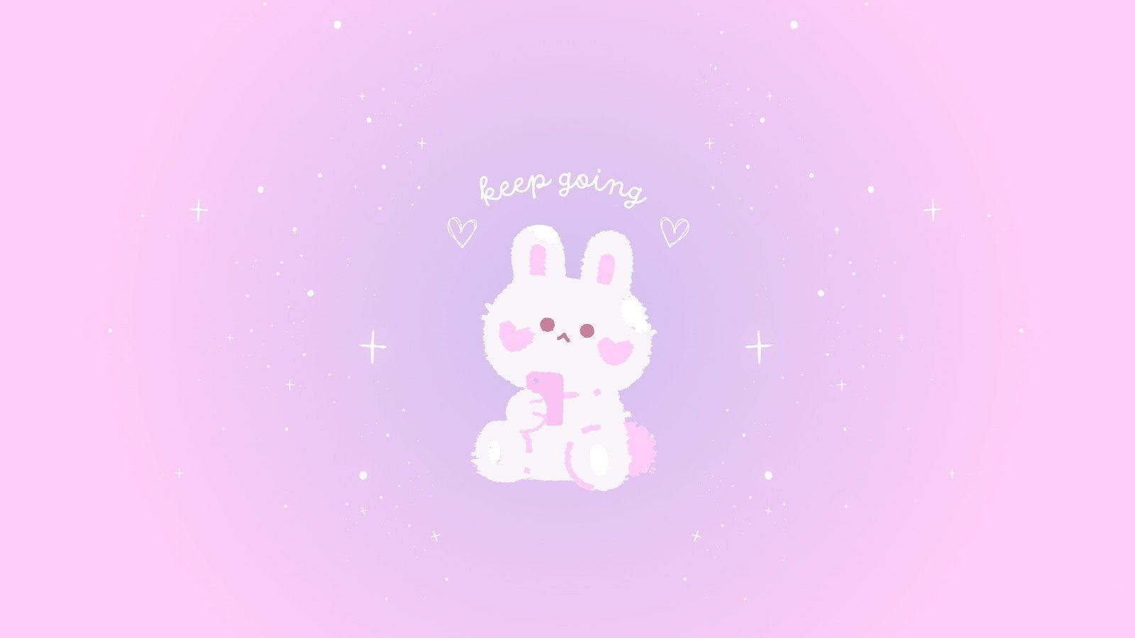 Hase, Keep going, Kawaii, Rosa Hintergrund, Niedlich, HD Wallpaper