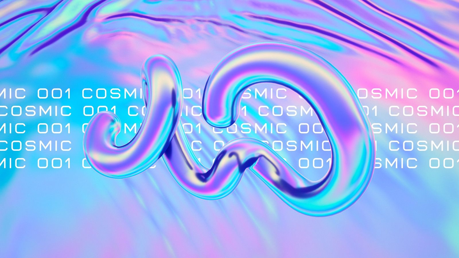Cosmic, 3D-Schrift, Holografisch, Chrom, Y2K-Ästhetik, HD, Hintergrundbild für den PC