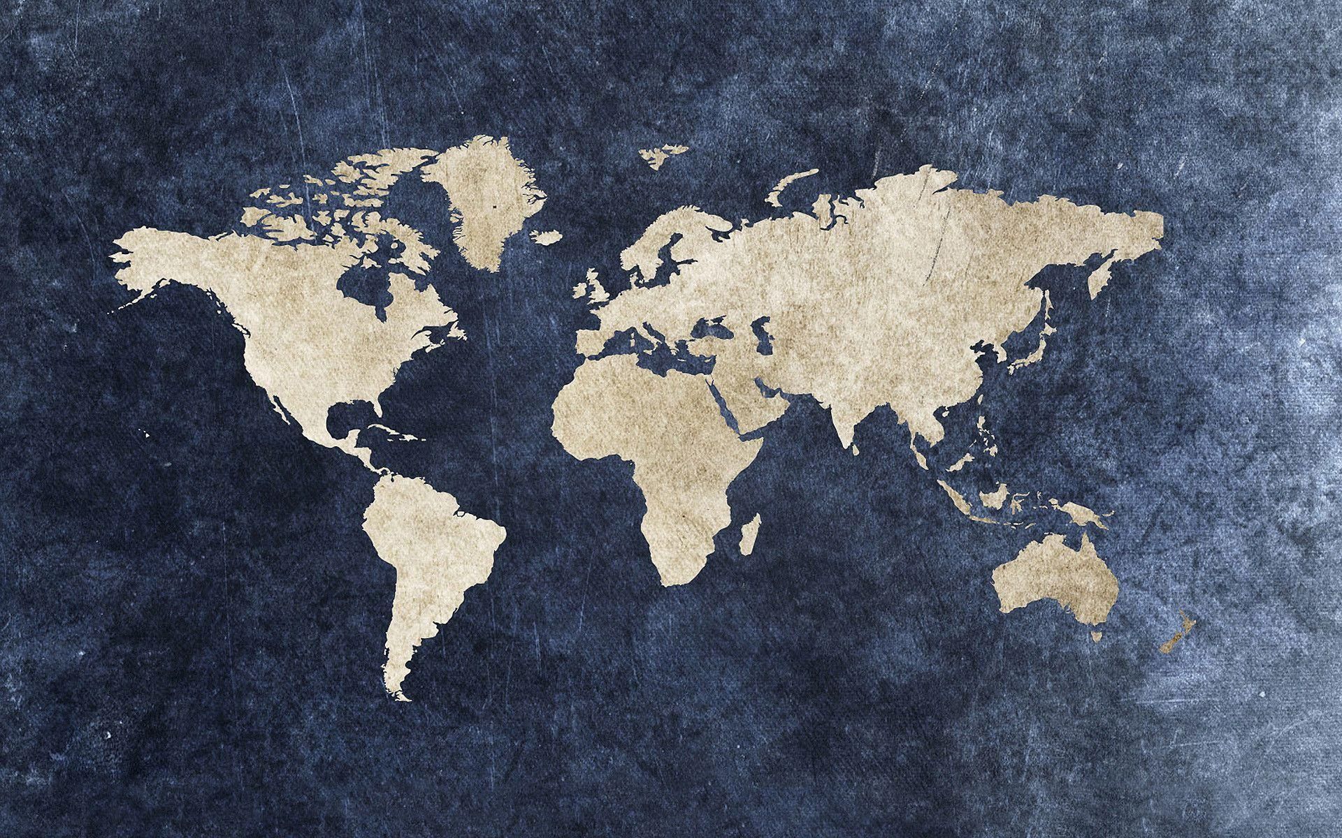 Kontinente, Textur, Beige, Dunkelblauer Hintergrund, Grunge, Full HD Wallpaper