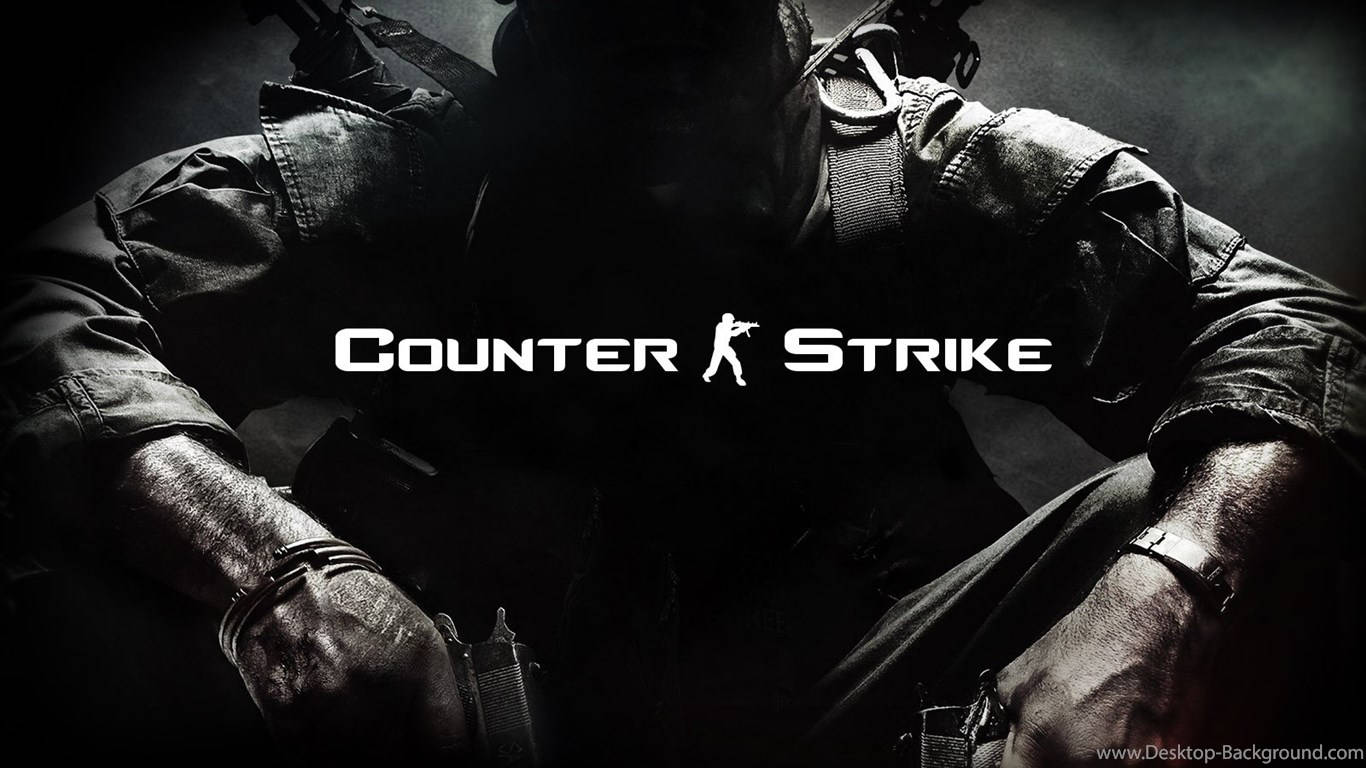 Counter-Strike, Logo, Soldat, Schwarz-Weiß, Dunkel, 16:9, HD-Hintergrundbild für den Desktop