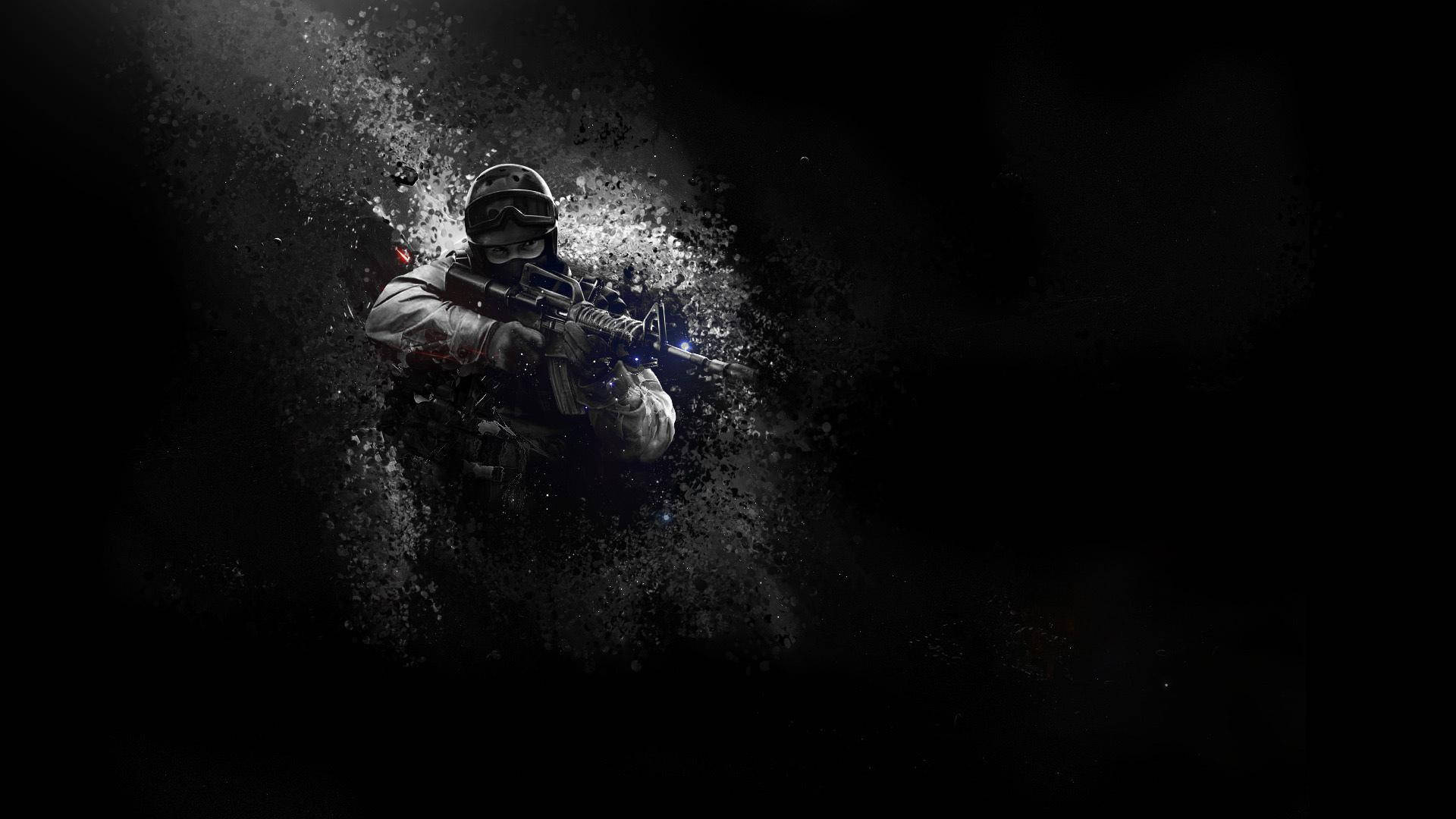 CS:GO, Soldat, Zerfallseffekt, Partikel, Dunkel, 1920x1080, Full-HD-Hintergrundbild für PC
