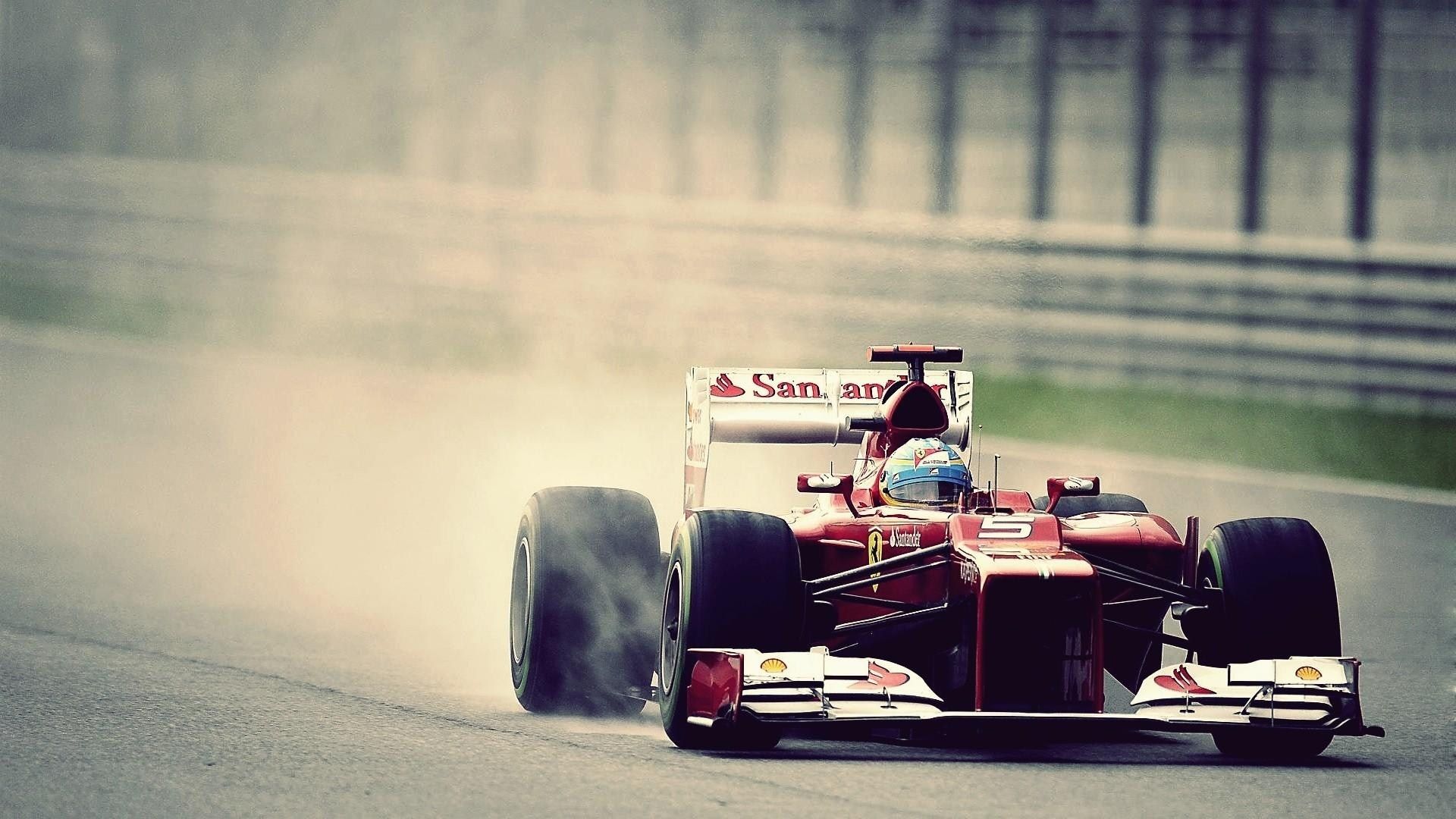Scuderia Ferrari, Santander, Rennwagen, Gischt, Vintage-Look, Full HD, PC-Hintergrundbild
