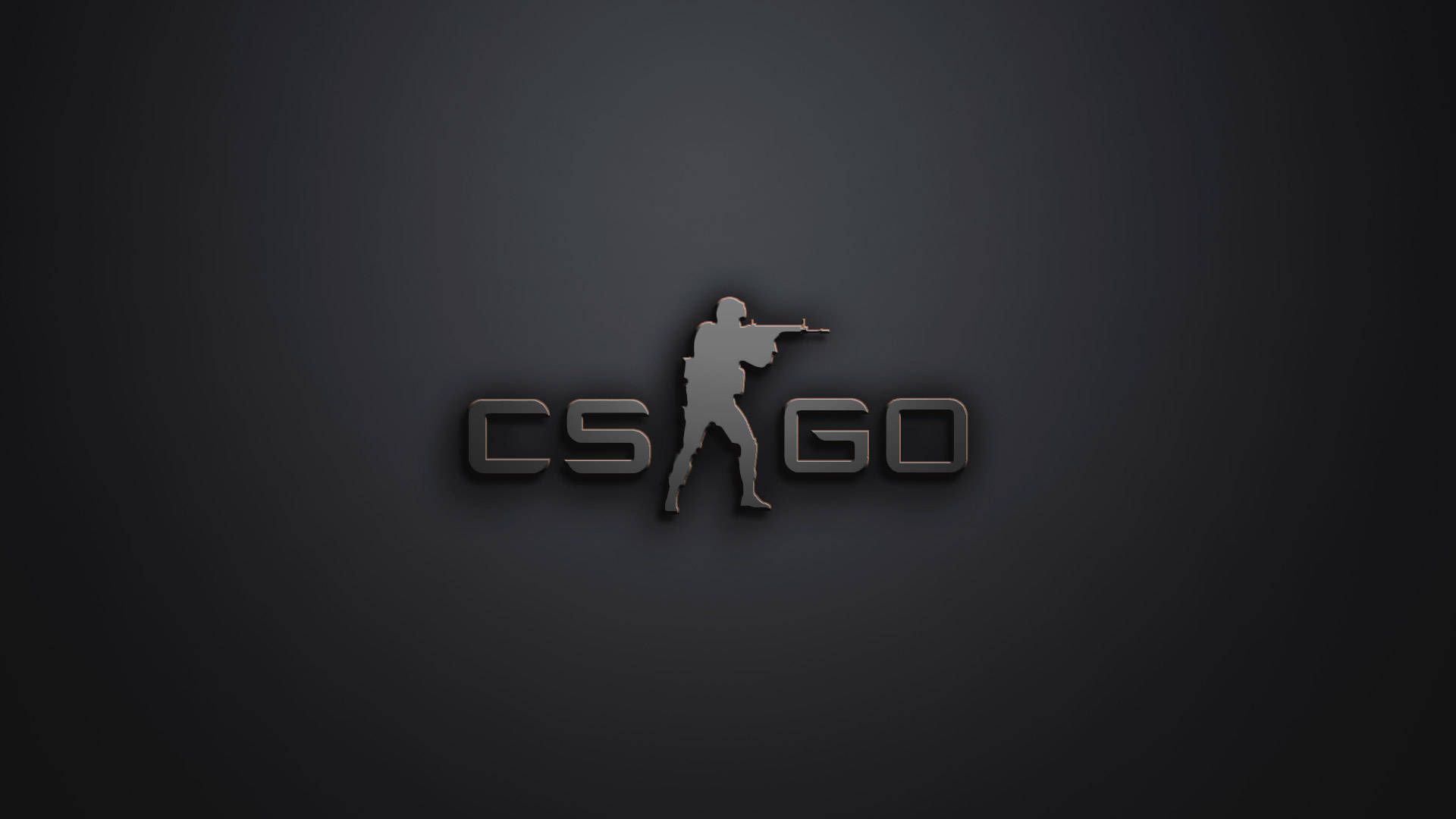 CS:GO, Logo, Grau, Metallic, Minimalistisch, 16:9, Full-HD-Hintergrundbild für den Desktop