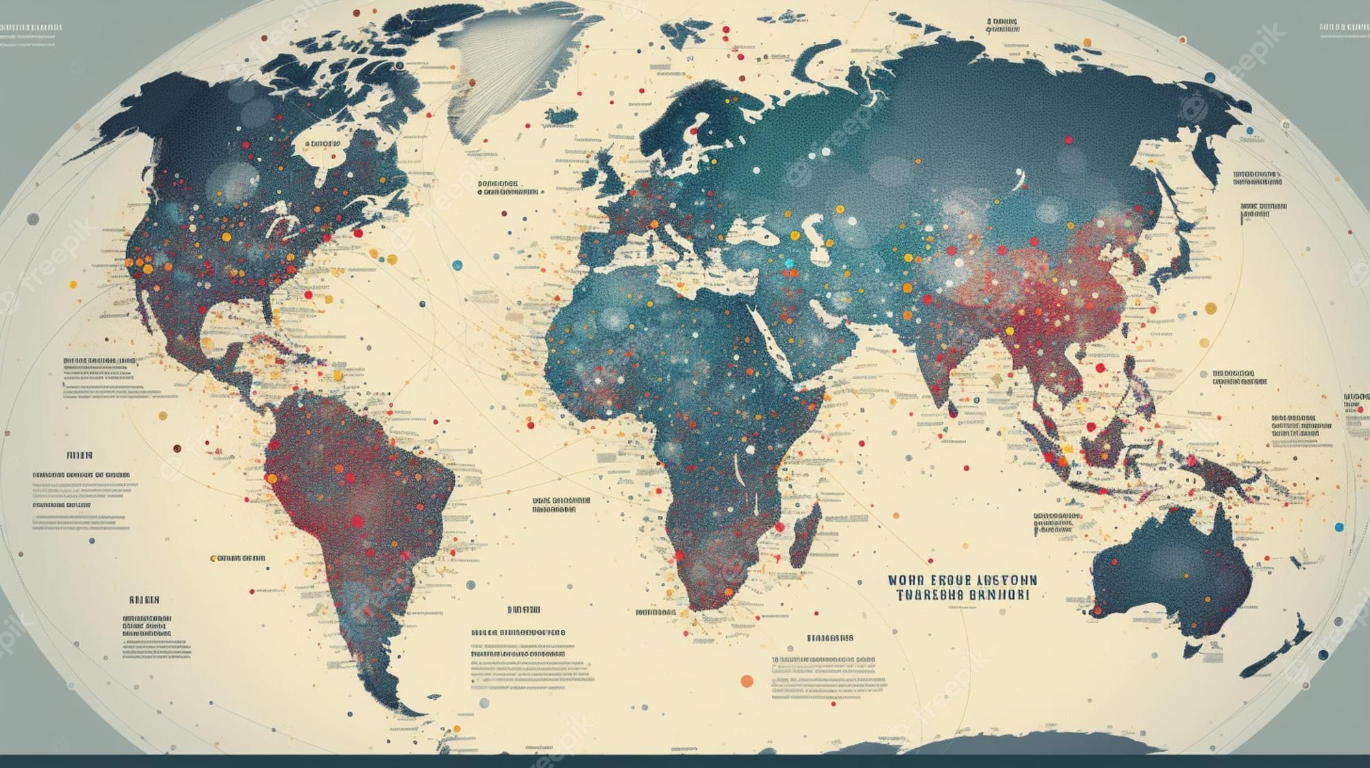Bevölkerungsdichte, Thematische Karte, Infografik, Dunkle Töne, Full HD, PC-Hintergrundbild