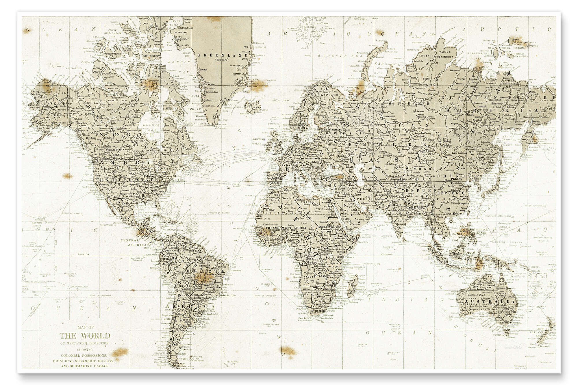 The World, Vintage, Beige, Detailliert, Poster, Full HD, Desktop-Hintergrund für Windows
