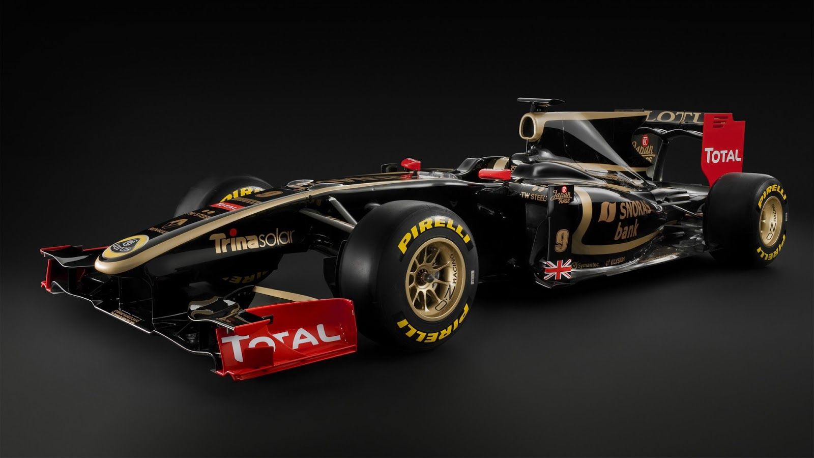 Lotus Renault R31, Schwarz-Gold, Total, Pirelli, Studio, HD, Desktop-Hintergrund