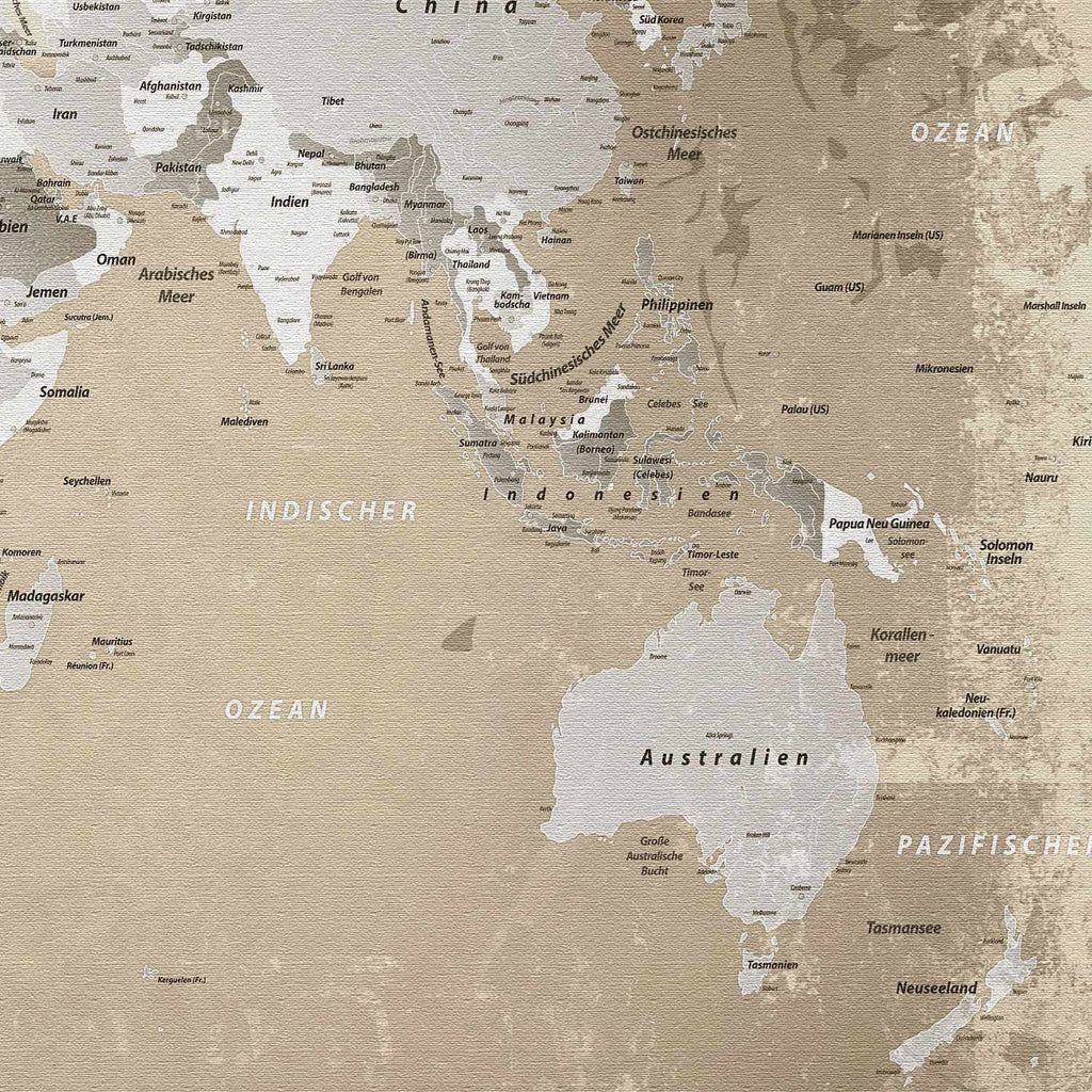 Australien, Indischer Ozean, Detailkarte, Beige, Vintage, Hintergrundbild fürs iPad