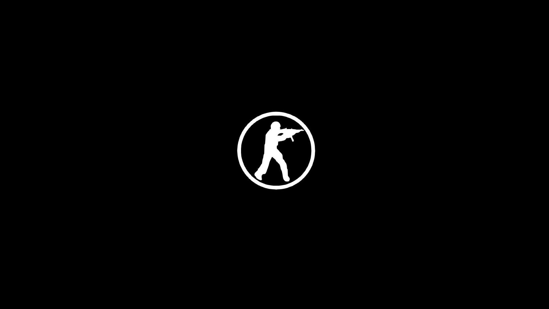 Counter-Strike, Logo, Schwarzer Hintergrund, Minimalistisch, Full HD Wallpaper