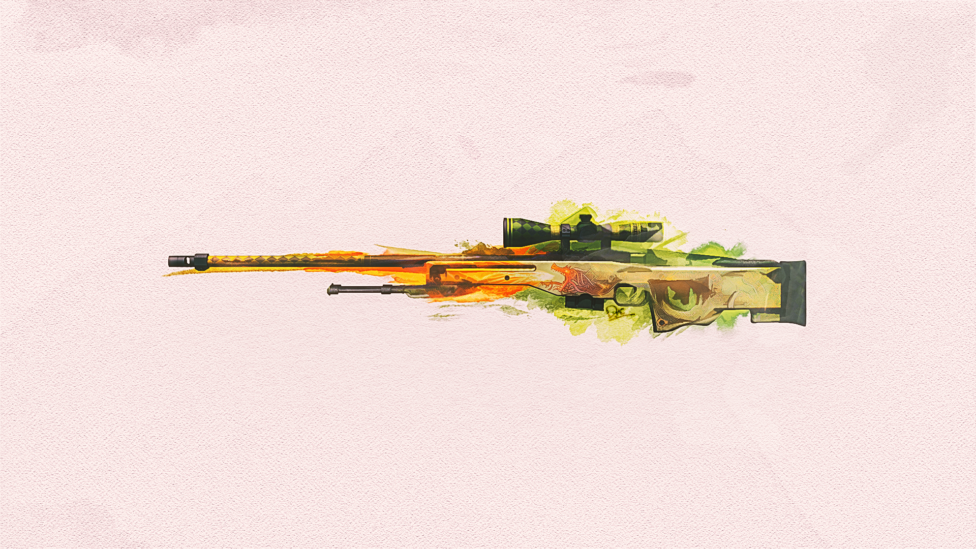 AWP Dragon Lore, Scharfschützengewehr, Waffenskin, CS:GO, Heller Hintergrund, 1080p Wallpaper