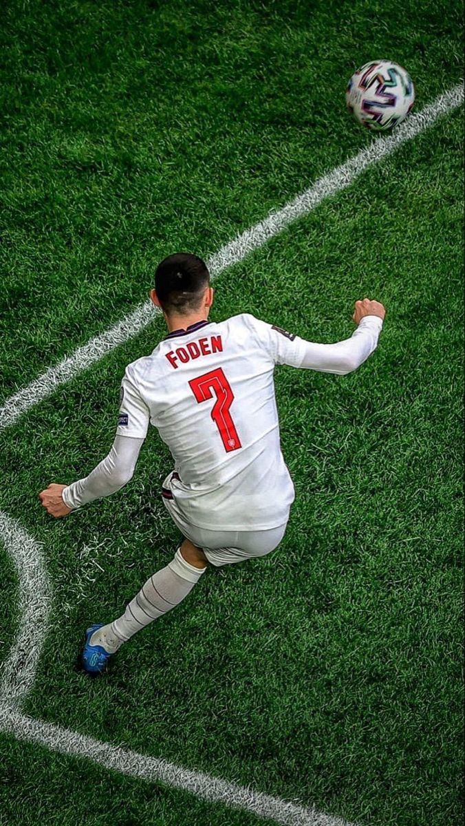 Englische Nationalmannschaft, Rückennummer 7, Rasen, Draufsicht, Torjubel, Android-Hintergrundbild