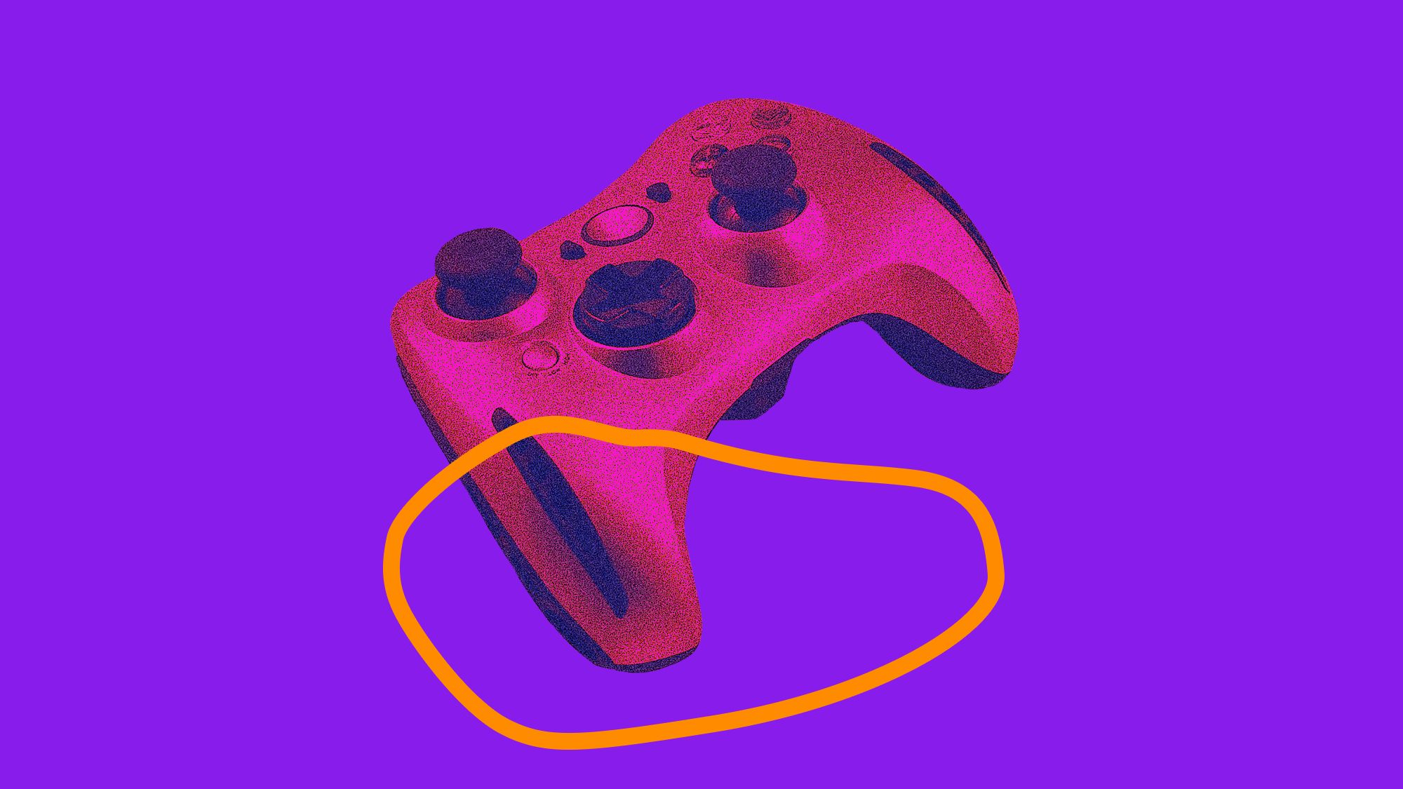Gamepad, Pinker Controller, Lila Hintergrund, Minimalistisch, Full HD Wallpaper