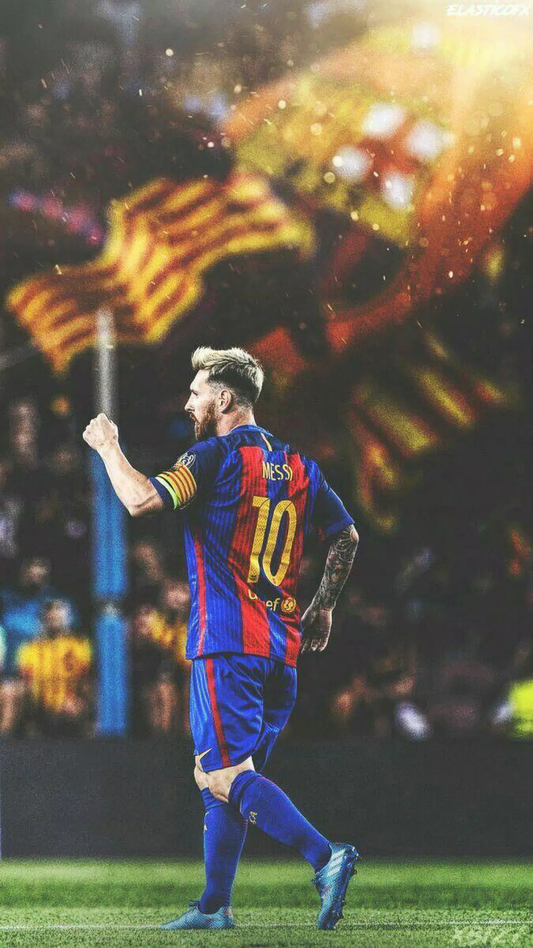 Lionel Messi, FC Barcelona, Katalanische Flagge, Stadion, Rückennummer 10, Full HD, Handy-Hintergrund