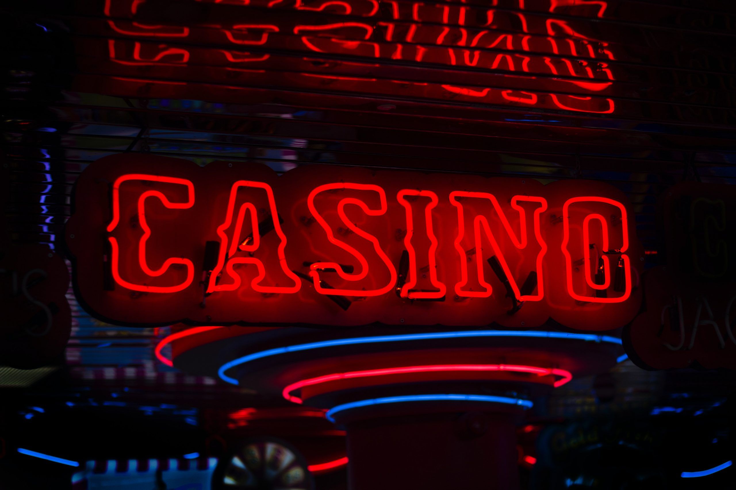 Casino, Neonschild, Rot, Nacht, 2K, Hintergrundbild für den PC