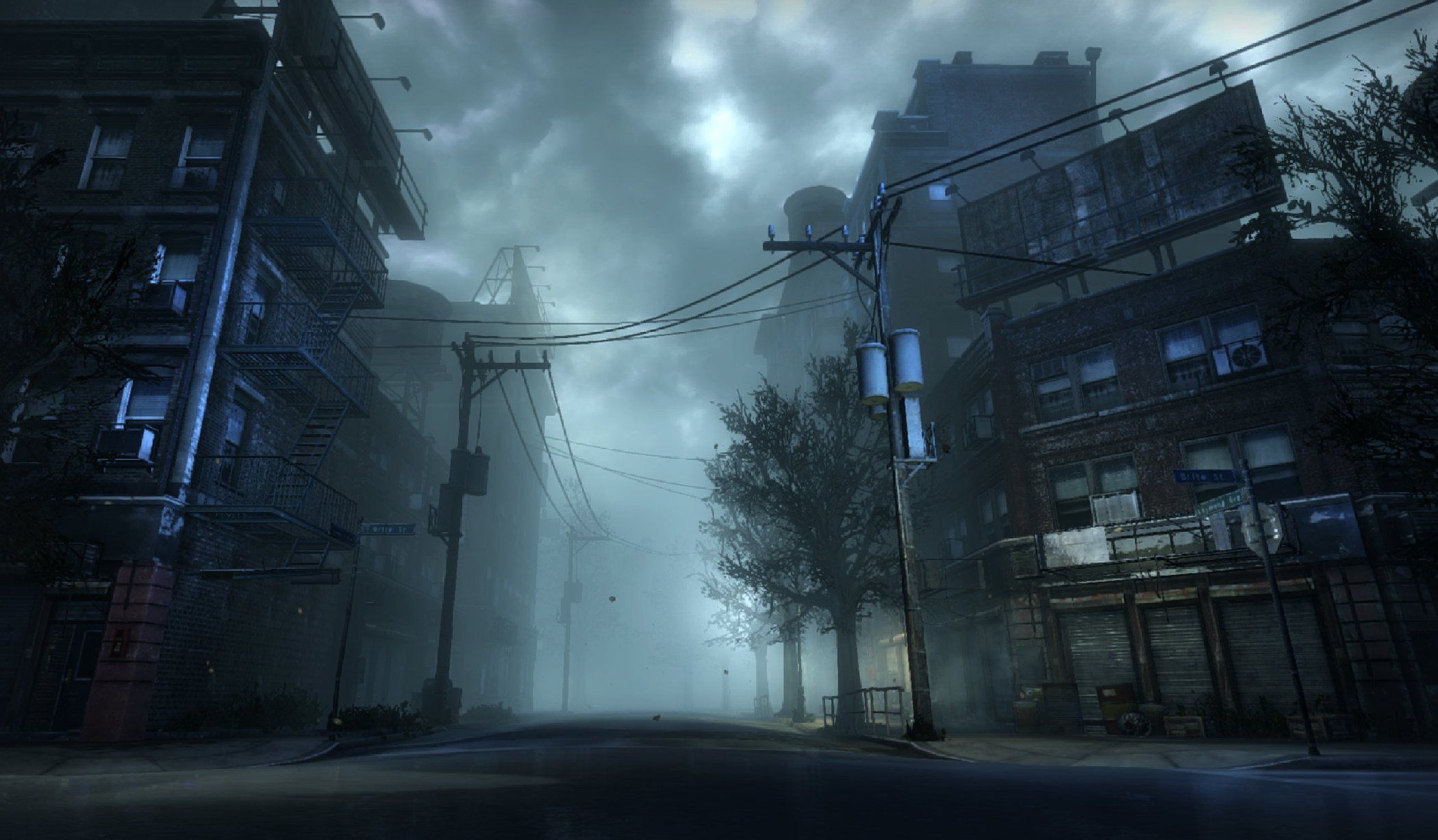 Silent Hill, Stadtstraße, Nebel, Gebäude, Düster, Full HD, Desktop-Hintergrund für Windows