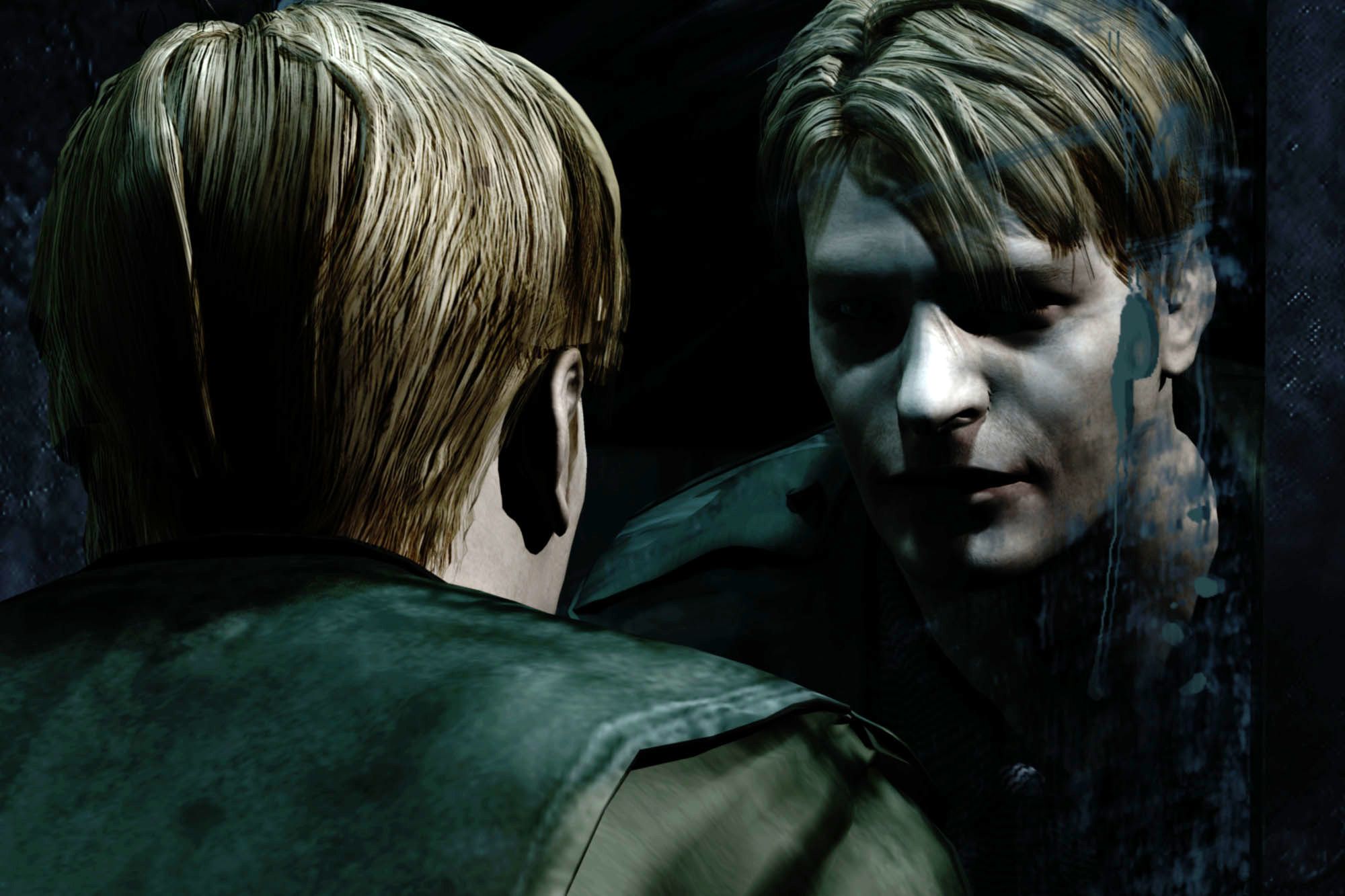 James Sunderland, Silent Hill 2 Remake, Spiegelbild, Nahaufnahme, Düster, Full HD, Laptop-Hintergrundbild