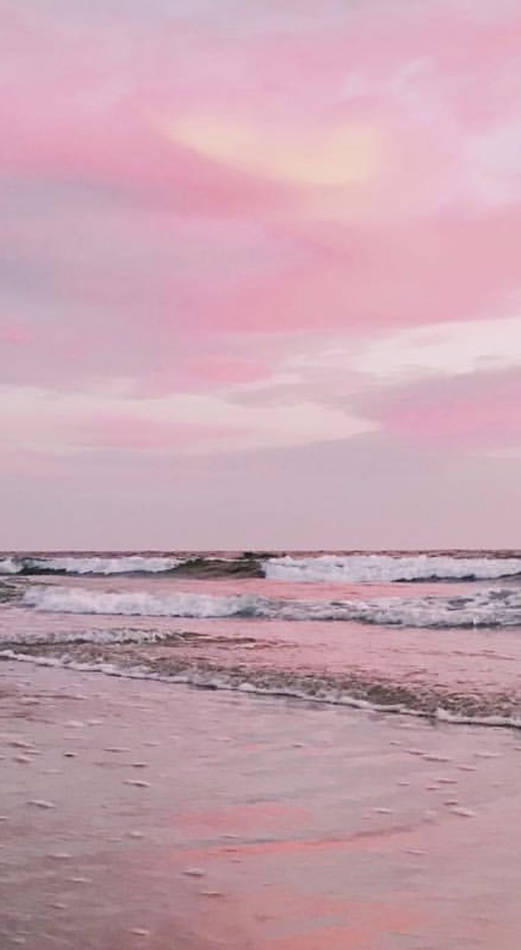 Strand, Rosa Himmel, Meer, Pastell, HD, Sperrbildschirm fürs iPhone