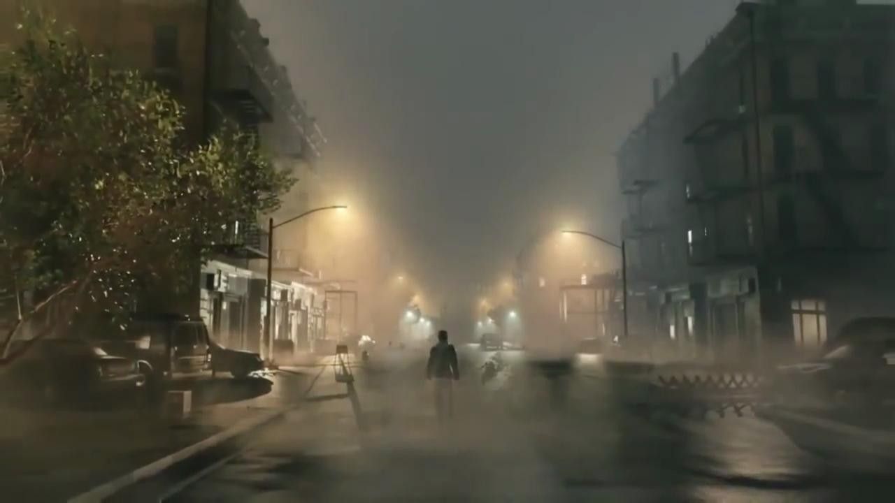 Silent Hill 2 Remake, Straße, Nebel, Straßenlaternen, Kleinstadt, HD-Hintergrundbild für PC